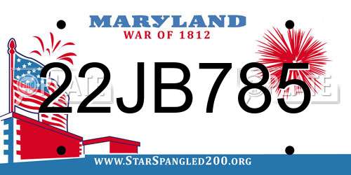 22JB785 Maryland License Plate