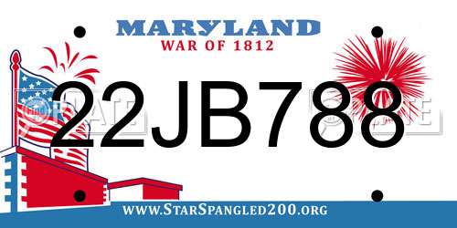 22JB788 Maryland License Plate