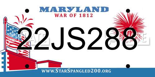 22JS288 Maryland License Plate