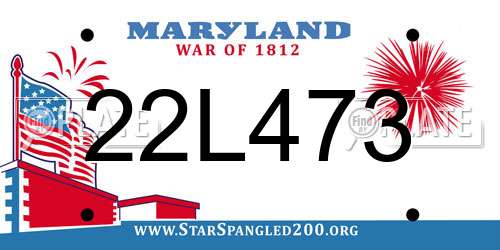 22L473 Maryland License Plate