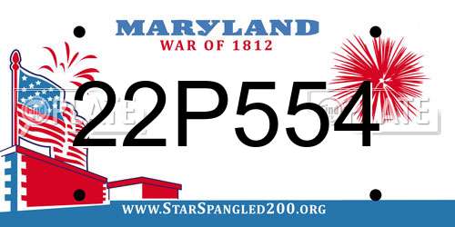 22P554 Maryland License Plate