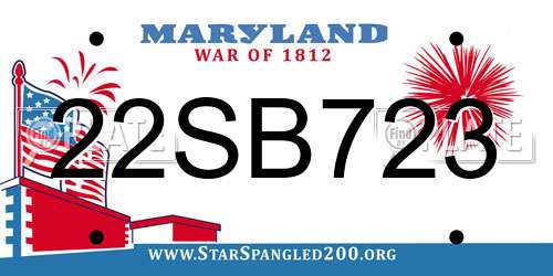 22SB723 Maryland License Plate