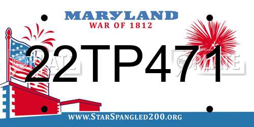 22TP471 Maryland License Plate