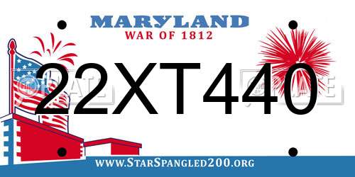 22XT440 Maryland License Plate