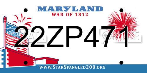 22ZP471 Maryland License Plate