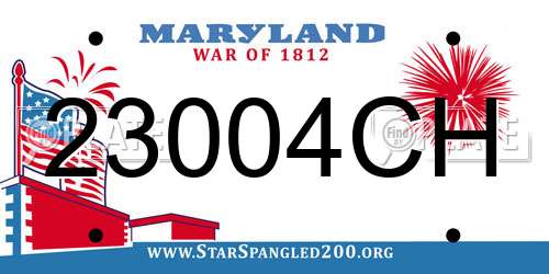 23004CH Maryland License Plate