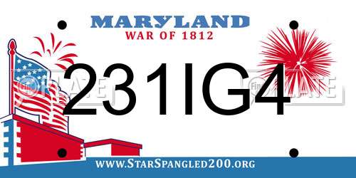 231IG4 Maryland License Plate