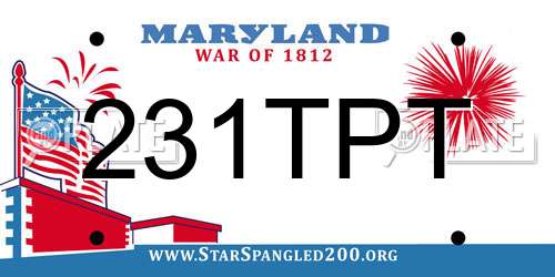 231TPT Maryland License Plate