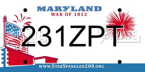 231ZPT Maryland License Plate