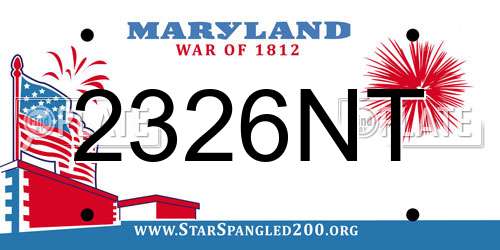 2326NT Maryland License Plate