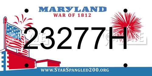 23277H Maryland License Plate