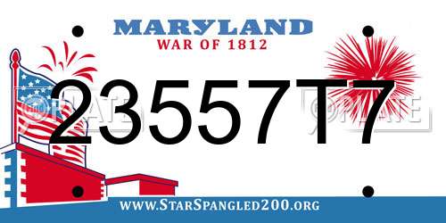 23557T7 Maryland License Plate