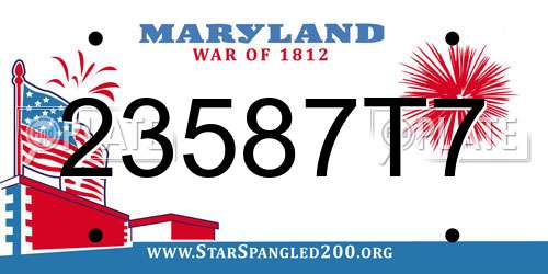 23587T7 Maryland License Plate