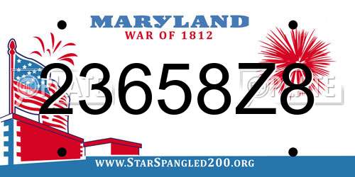 23658Z8 Maryland License Plate