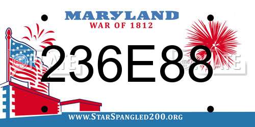 236E88 Maryland License Plate