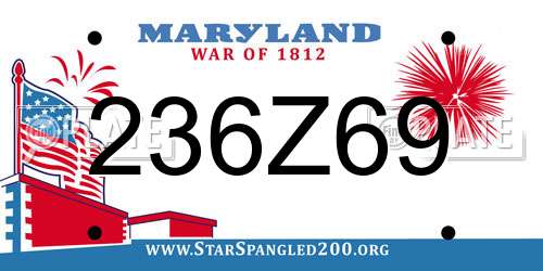 236Z69 Maryland License Plate