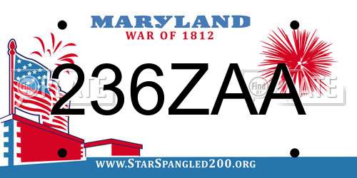 236ZAA Maryland License Plate