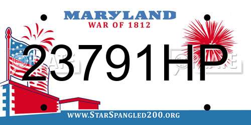 23791HP Maryland License Plate