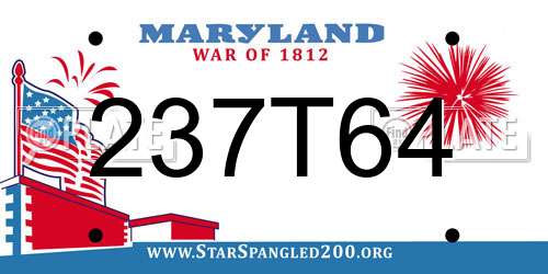 237T64 Maryland License Plate