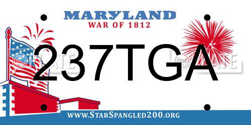 237TGA Maryland License Plate