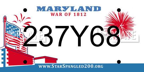 237Y68 Maryland License Plate