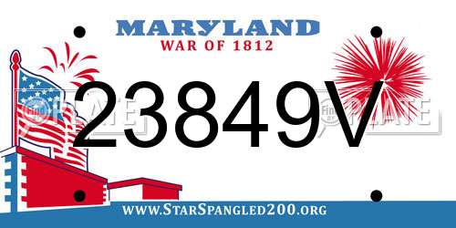 23849V Maryland License Plate