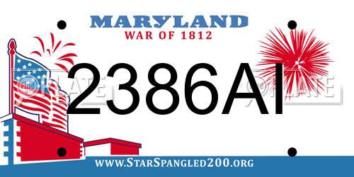 2386AI Maryland License Plate