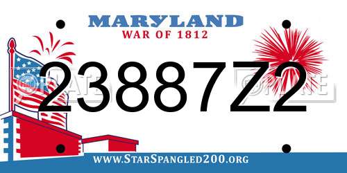 23887Z2 Maryland License Plate