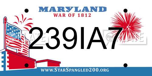 239IA7 Maryland License Plate