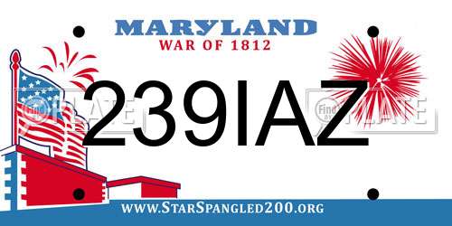 239IAZ Maryland License Plate