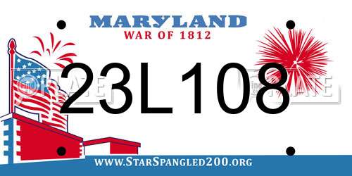 23L108 Maryland License Plate