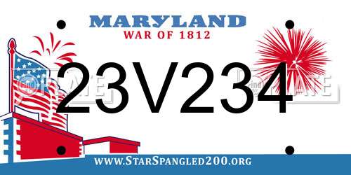 23V234 Maryland License Plate