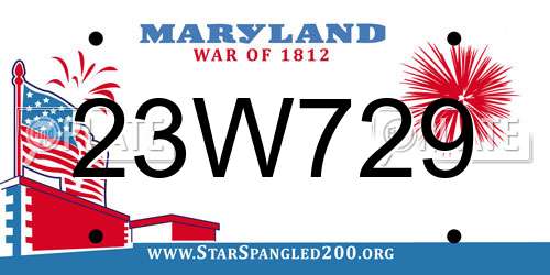 23W729 Maryland License Plate