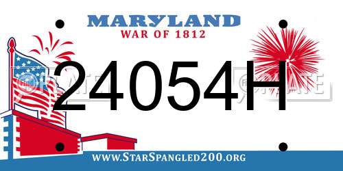 24054H Maryland License Plate