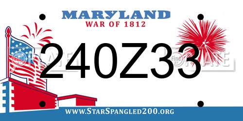 240Z33 Maryland License Plate