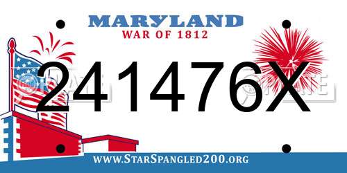 241476X Maryland License Plate
