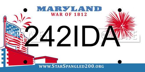 242IDA Maryland License Plate