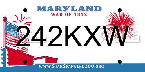 242KXW Maryland License Plate