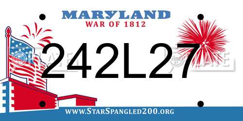 242L27 Maryland License Plate