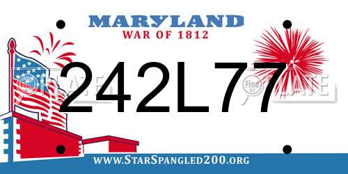 242L77 Maryland License Plate