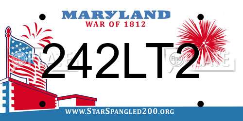 242LT2 Maryland License Plate