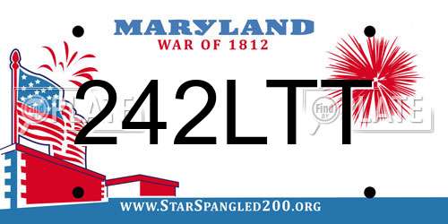 242LTT Maryland License Plate