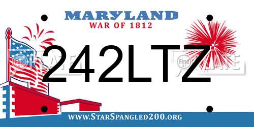 242LTZ Maryland License Plate