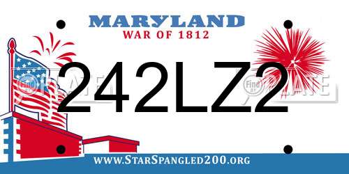 242LZ2 Maryland License Plate