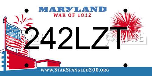 242LZT Maryland License Plate