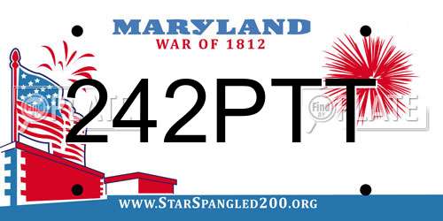 242PTT Maryland License Plate