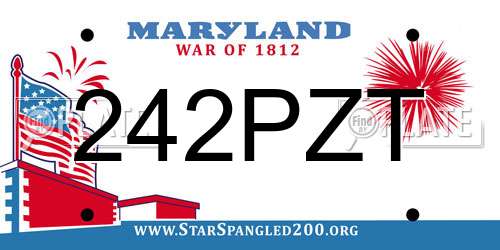 242PZT Maryland License Plate