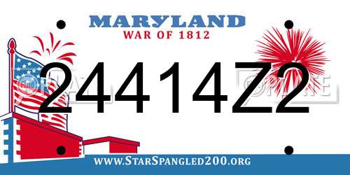 24414Z2 Maryland License Plate