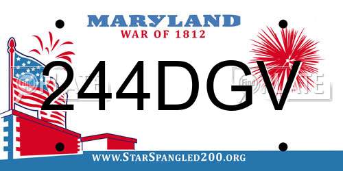 244DGV Maryland License Plate