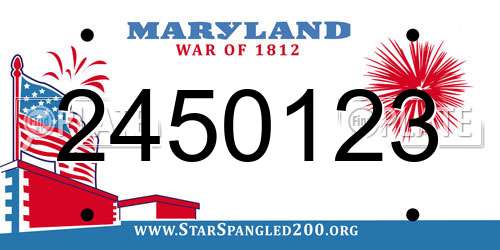 2450123 Maryland License Plate